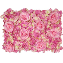 Pink Cream Rose & Hydrangea Flower Wall Panels 12pk