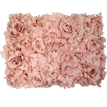 Antique Pink Rose & Hydrangea Flower Wall Panels 12pk