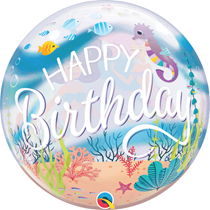 Ocean Mermaid Birthday 22" Bubble Balloon