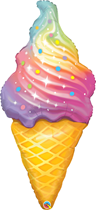 Rainbow Swirl Ice Cream 45" Foil Balloon