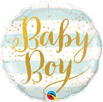 Baby Boy Blue Stripes 18" Foil Balloon