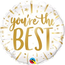 White & Gold You're The Best 18" Foil Balloon
