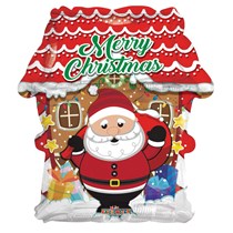 Christmas Santa House 18" Foil Balloon