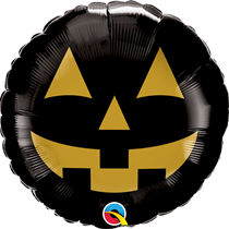 Halloween Black & Gold Jack Face 18" Foil Balloon