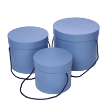 Light Blue Round Flower Boxes - Set of 3