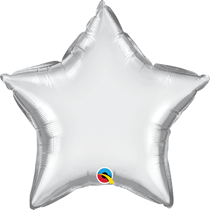 Chrome Silver 20" Star Foil Balloon (Pkgd)