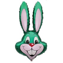 Green Rabbit Head Foil Balloon Easter