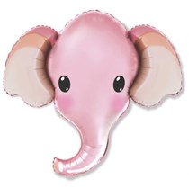 Pink Elephant Head 39" Jumbo Foil Balloon