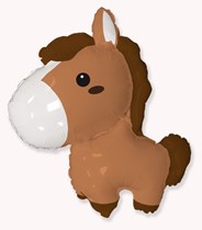 Brown Baby Horse 34" Large Shape Foil Balloon