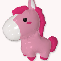 Pink Baby Horse 34" Large Shape Foil Balloon