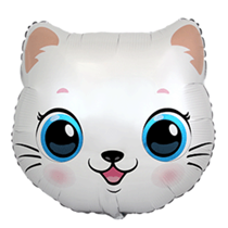Cute White Kitten 22" Shape Foil Balloon