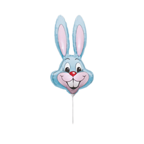 Pastel Blue Rabbit 14" Foil Balloon Loose