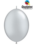 6" Silver Quick Link Latex Balloons - 50pk