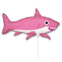Pink Happy Shark 14" Mini Shape Foil Balloon