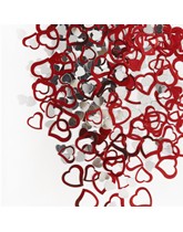 Red & Silver Heart Confetti 14g