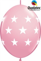 12" Big Stars Pink Quick Link Latex Balloons - 50pk