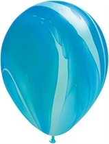 Qualatex SuperAgate 11" Blue Rainbow Latex Balloons 25pk