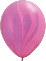 Qualatex 11" Pink Violet Rainbow SuperAgate Latex Balloons 25pk
