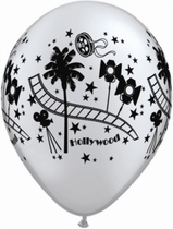 Silver Hollywood 11" Latex Balloons 25pk