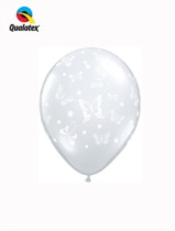 5" Diamond Clear Butterflies Latex Balloons - 100pk