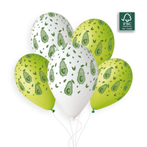 White & Light Green Avocado 13" Latex Balloons 50pk