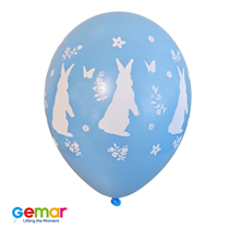 Easter Blue Rabby Bunny Latex Balloons