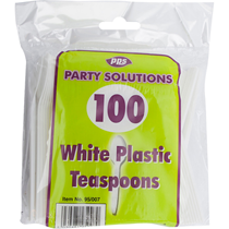 Plastic White Teaspoons 100pk