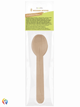 Wooden Cutlery 15.5cm Spoons 8pk