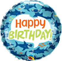 Happy Birthday Ocean Sharks 18" Foil Balloon