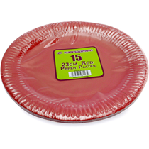 Red 23cm Paper Plates 15pk