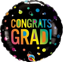 Congrats Grad Ombre Dots 18" Foil Balloon