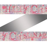 Pink Happy Christening Foil Banner