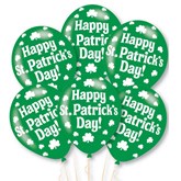 Happy St. Patrick's Day Green 12" Latex Balloons 6pk