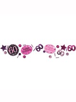 Pink Celebration 60th Birthday 3 Variety Confetti