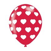 Red Polka Hearts 11" Latex Balloons 6pk