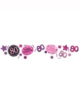 Pink Celebration 80th Birthday 3 Variety Confetti