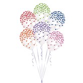 Multi Coloured Printed Confetti Dots 11" Latex Balloons 6pk