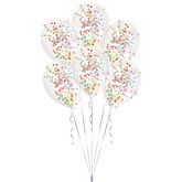 Multi Coloured Confetti 11" Latex Balloon Kit 6pk