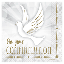 On Your Confirmation Dove Party Napkins 16pk