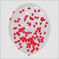 Confetti Love Heart 11" Latex Balloons 6pk