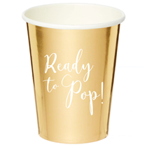 Ready To Pop Gold Paper Cups 250ml 8pk