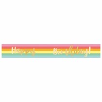 Add-An-Age Stripped Foil Happy Birthday Banner 1.8m