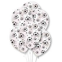 Football White 11" Latex Balloons 6pk