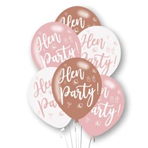 Hen Party Rose Gold Mix 11" Latex Balloons 6pk