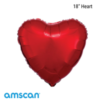 Amscan Metallic Red Love Heart 18" Foil Balloon (Loose)