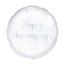 Happy Anniversary Silver Script 18" Foil Balloon