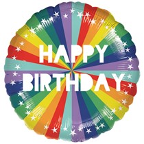Happy Birthday Bright Rainbow 18" Foil Balloon