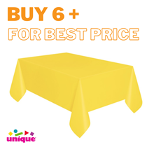 Yellow neon plastic reusable tablecover