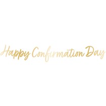 Happy Confirmation Day Gold 1.6mt Letter Banner