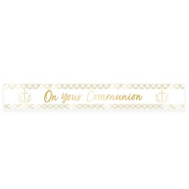 Gold Communion Celebration 2.7mt Foil Banner